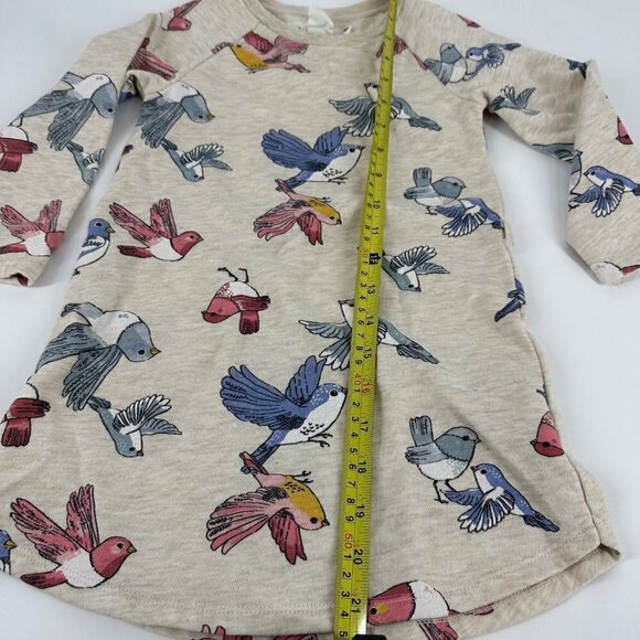 H&M Long Sleeve Bird Pattern Sweatshirt Dress Size US 2-4 Y - Picture 8 of 8